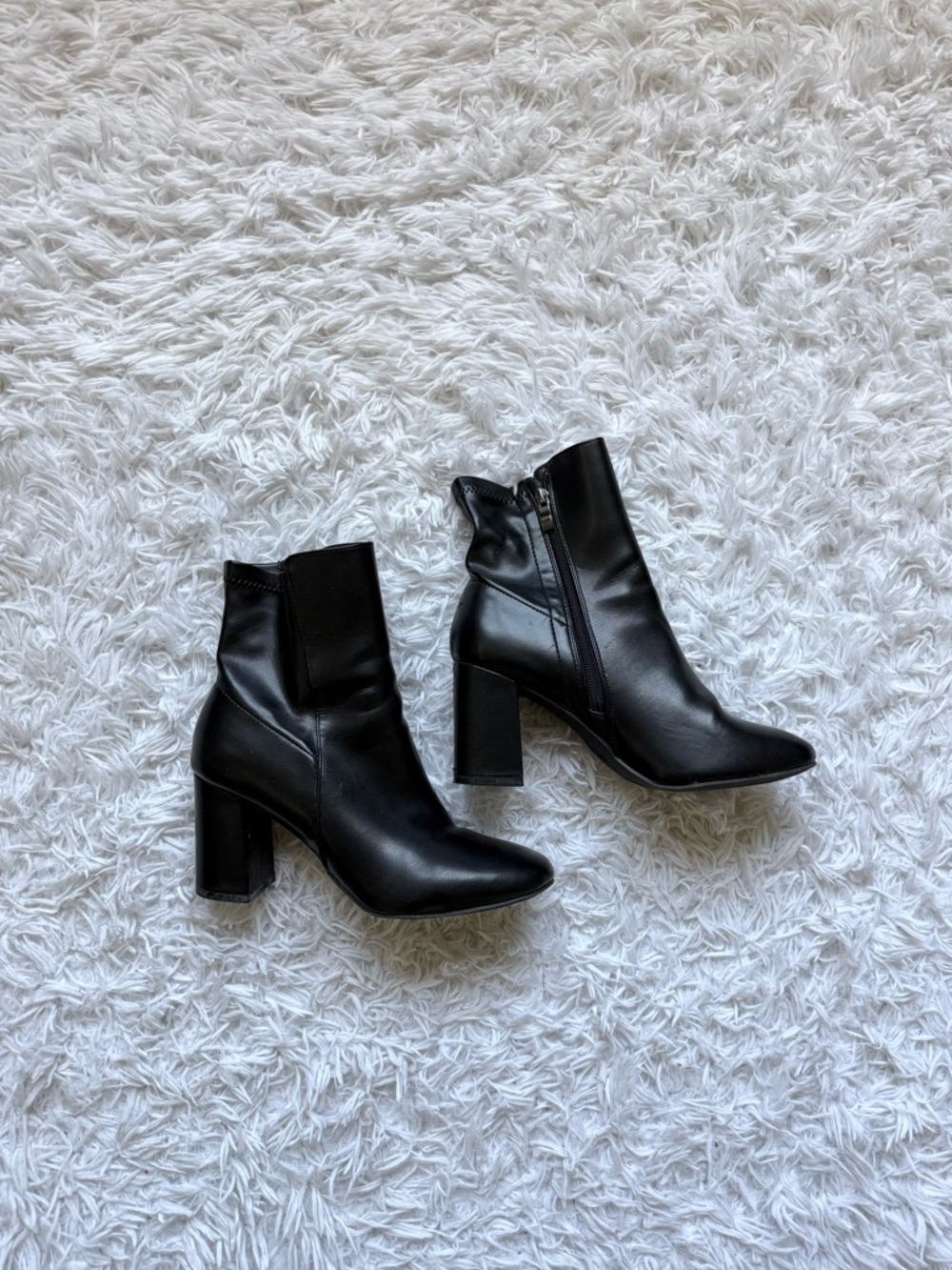 MIA Black Faux Leather Block Heel Ankle Boots